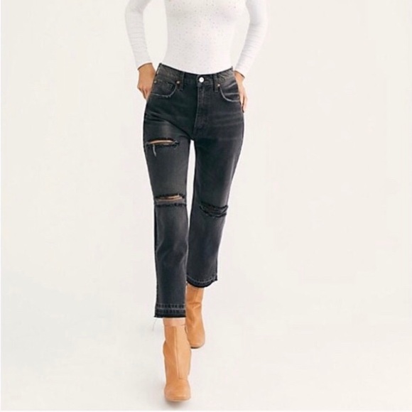 We The Free Denim - ❣️WTF Black High Waisted Distress Jeans
